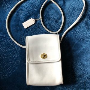 Vintage White Leather Coach Purse